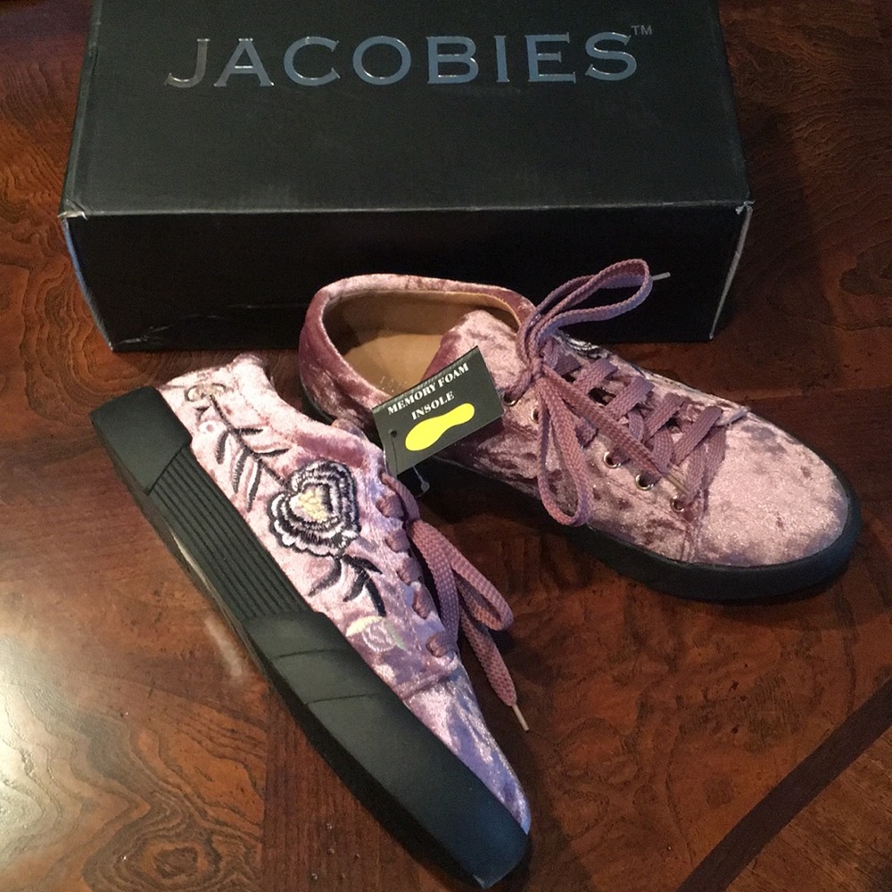 Embroidered Floral Velour Slip-On Sneaker